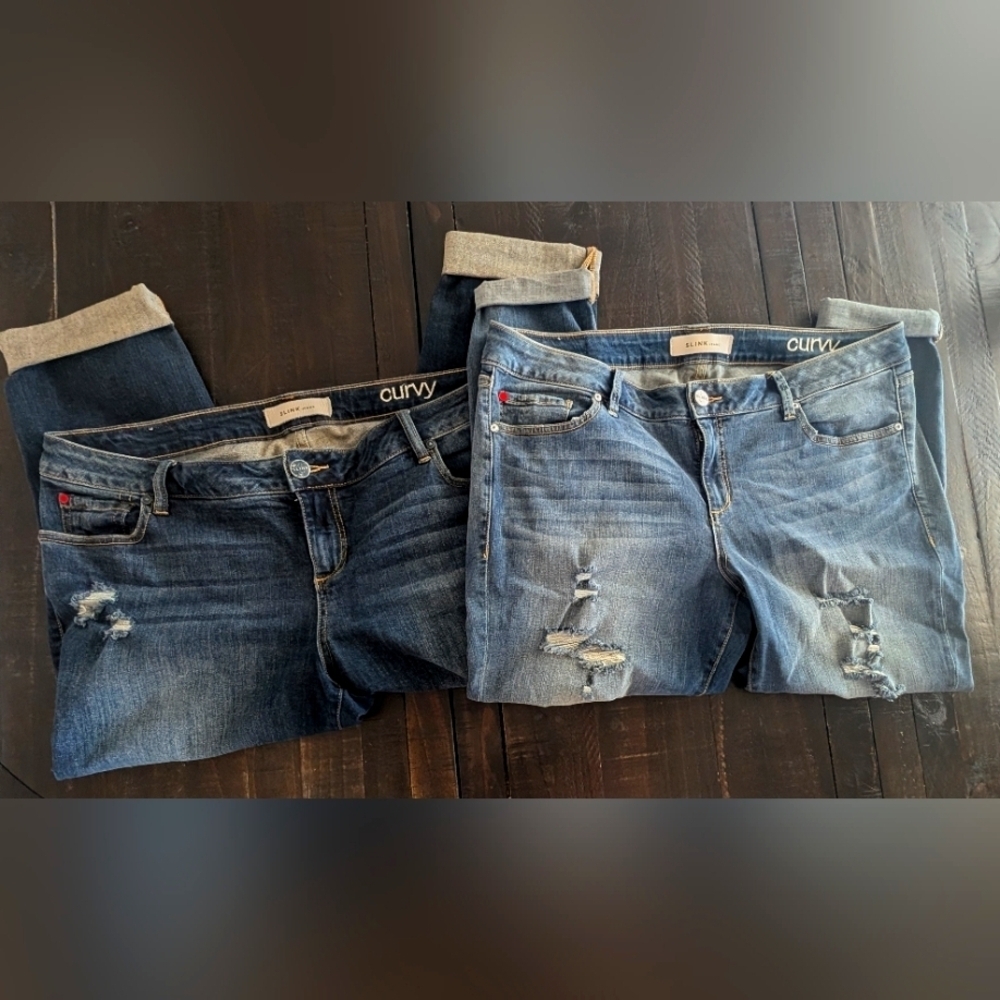 Slink Curvy Women's Blue Jeans Bundle Of 2 pairs